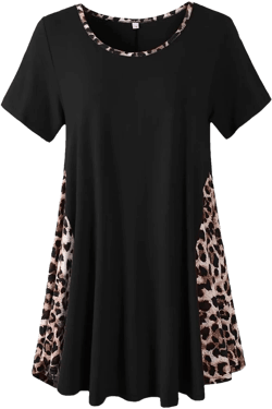 LARACE Womens Spring Summer Tops Plus Size Leopard Print Short Sleeve Tunic for Women 2025 Trendy Fashion Blouses