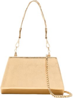 Stella metallic-effect clutch bag