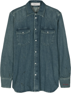 Axel star-appliqué denim shirt
