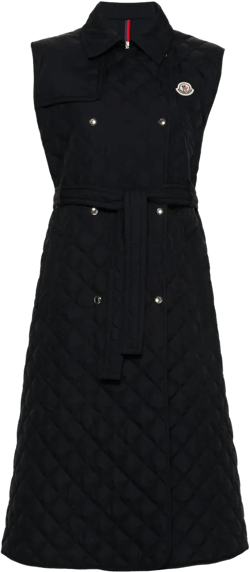 padded quilted trench coat