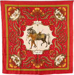 20th Century Cheval Turc Silk Scarf scarves
