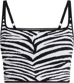 cropped zebra-intarsia tank top