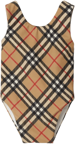 Vintage Check scoop-neck swimsuit 