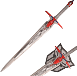 Sword Valley Optimus Prime Sword Replica with Display Hanging Board - 124cm/48.82" Total Length, Stainless Steel Blade, Blade Carving Rune Symbols - Cosplay Prop Sword of Judgement