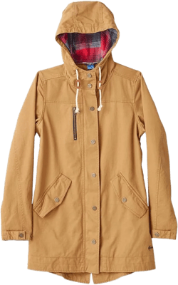KAVU Sundowner Women's Coat - Lightweight Flannel Jacket Small Tobacco
