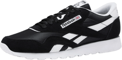 Reebok Women's Classic Nylon Sneakers, Casual Tennis Shoes Cblack/Footwear White/Footwear White 7.5