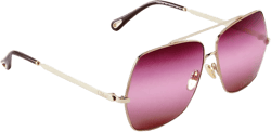 Oversized aviator-style gold-tone sunglasses