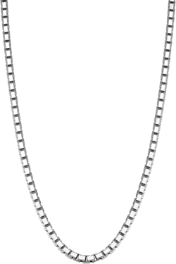 Oradina Mens Edge Bold Box Link Chain in Sterling Silver