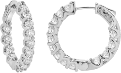 LuvMyJewelry Livia 14K White Gold Diamond HoopEarrings - 3.98 Cts
