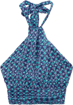 Halter-neck printed top