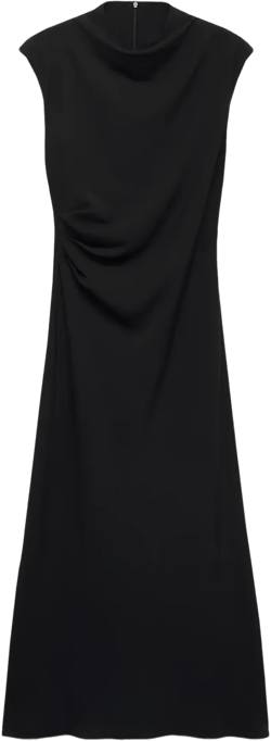 A-line dress with draped waist