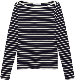 Striped boat-neck t-shirt