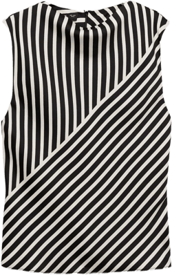 Striped perkins-neck blouse