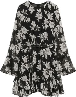 Ruffled floral print dress