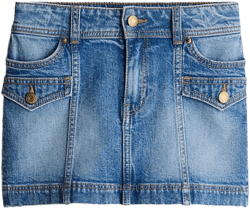 Flap-Pocket Denim Skirt