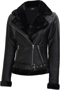 fjackets Leather Sherpa Jackets For Womens - Real Lambskin Shearling Jacket Womens Agnas Shearling Women Black Leather Jacket 3X-Large
