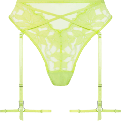 Hunkemöller Ingrid High Waist Mesh & Lace Panties with Garter Straps