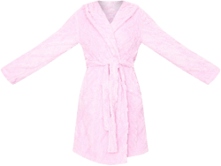 Pink Cable Fleece Bath Robe