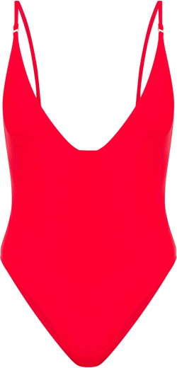 Red Basic Low Scoop Swimsuit