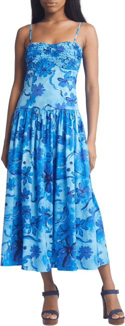 MOON RIVER Floral Print Sleeveless Sundress