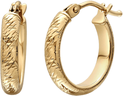 Bony Levy 14K Gold Carved Hoop Earrings