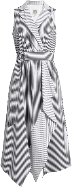 Anne Klein Belted Sleeveless Wrap Midi Dress
