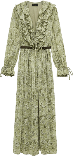 RUFFLED PRINT DRESS