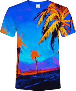 aofmoka Neon Glow Blacklight UV Reactive Party Rave Handmade Art Tee Sport Top Workout Shirt Women Unisex Men Design T-Shirt
