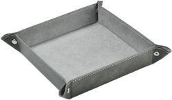 Oirlv Premium Leather Valet Tray for Men Jewelry Organizer, Desktop Storage,Key Wallets Cell Phones Catchall Tray Nightstand or Dresser Organizer Plate (Grey) Gray