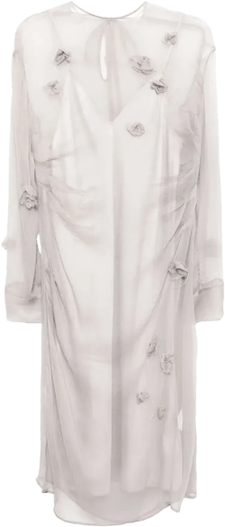 Rounded collar silk dress