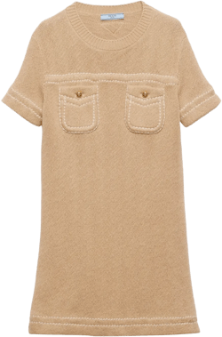knitted cotton mini dress