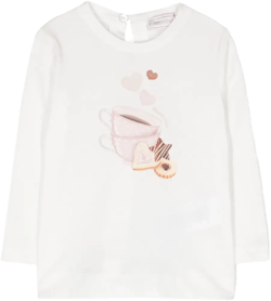 graphic-print cotton blouse