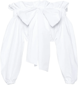 bow-detail cotton crop top