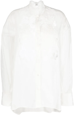 corded-lace long-sleeve shirt
