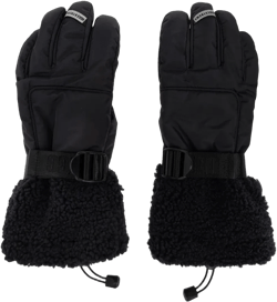 faux-fur trim gloves