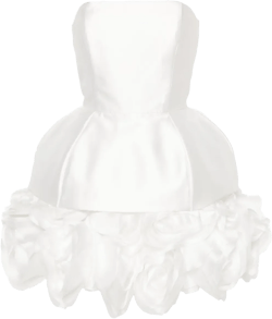 floral-appliqué strapless minidress