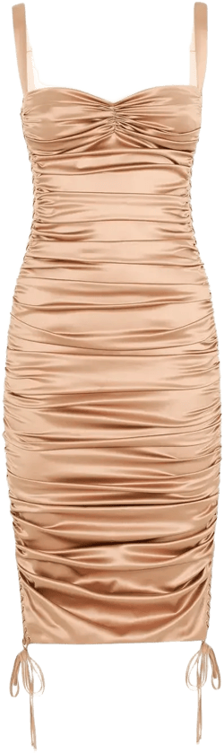 ruched mid-length dress