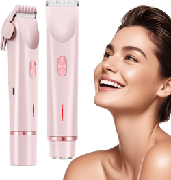 Upgraded Dual Head Women’s Hair Electric Shaver Bikini Trimmer for Dry and Wet Use Rotating Pushing Scissor Heads Full Body Washing Portable Hair Removal for Female