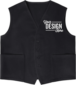 TopTie Custom Cotton Button Up Vest, Unisex Workwear for Supermarket Clerks Volunteers Waiter Uniform
