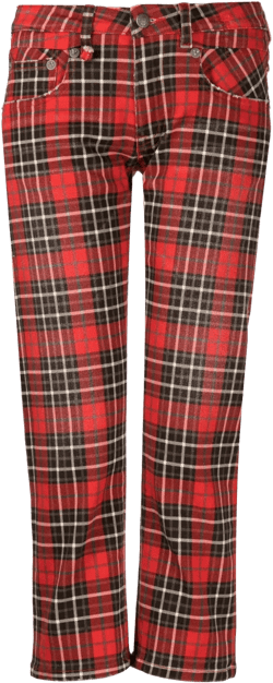 tartan-check low-rise cropped jeans