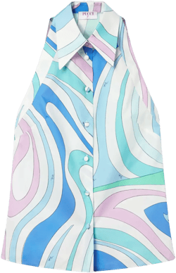 Marmo-print sleeveless shirt