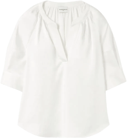 gathered-neckline blouse