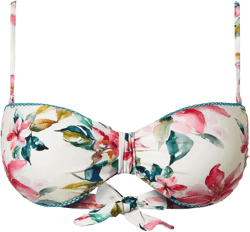 floral-print bikini top