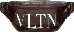 logo-print leather belt bag