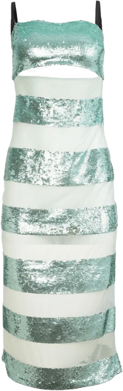 sequin-stripe midi dress