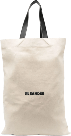 logo-print canvas tote bag