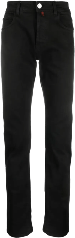 mid-rise straight-leg jeans