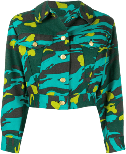 camouflage print denim jacket