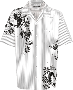 floral-print striped shirt 