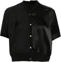 V-neck button-down shirt 